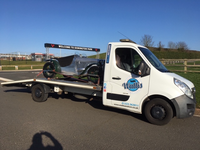 An Austin 7 being recovered by one of our rented recovery vans